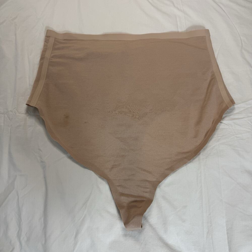 Skims Seamless Sculpt High-Waisted Thong Semi Sheer Lot of 2 Size 3X Clay - Picture 4 of 9